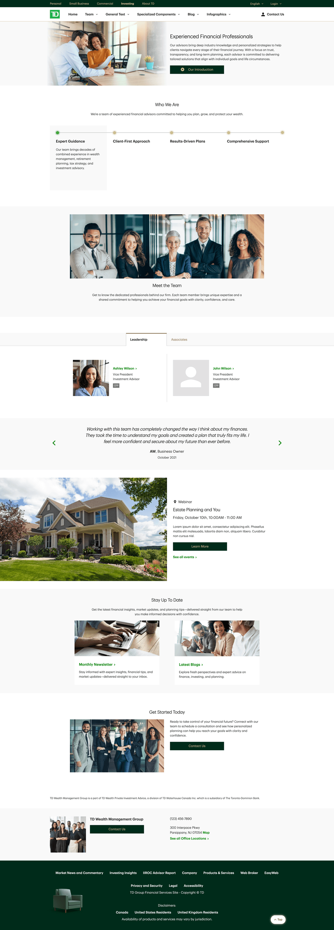 team website template